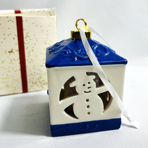 Holiday LED Red Blue Ceramic Ornament Color Changing by Lightscapes Box 4” - Picture 3 of 7